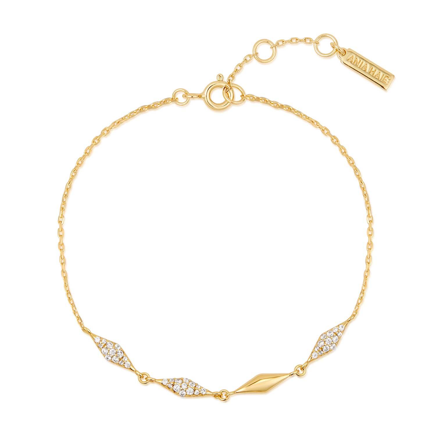  Dusk Divas - Schakelarmbanden - Zilver / 14kt GP - Zirkonia - 18,5cm
